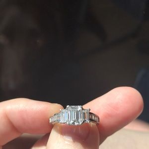 925 Sterling 3 Stone CZ Ring Size 7